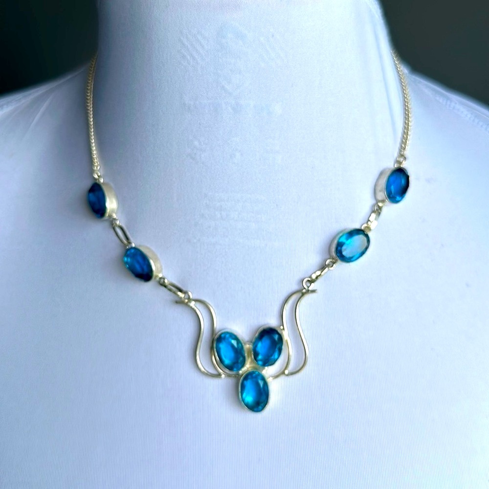 Elegant 925 silver necklace swarovski crystals